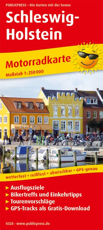 Produktbild: Motorradkarte Schleswig-Holstein 1:250 000