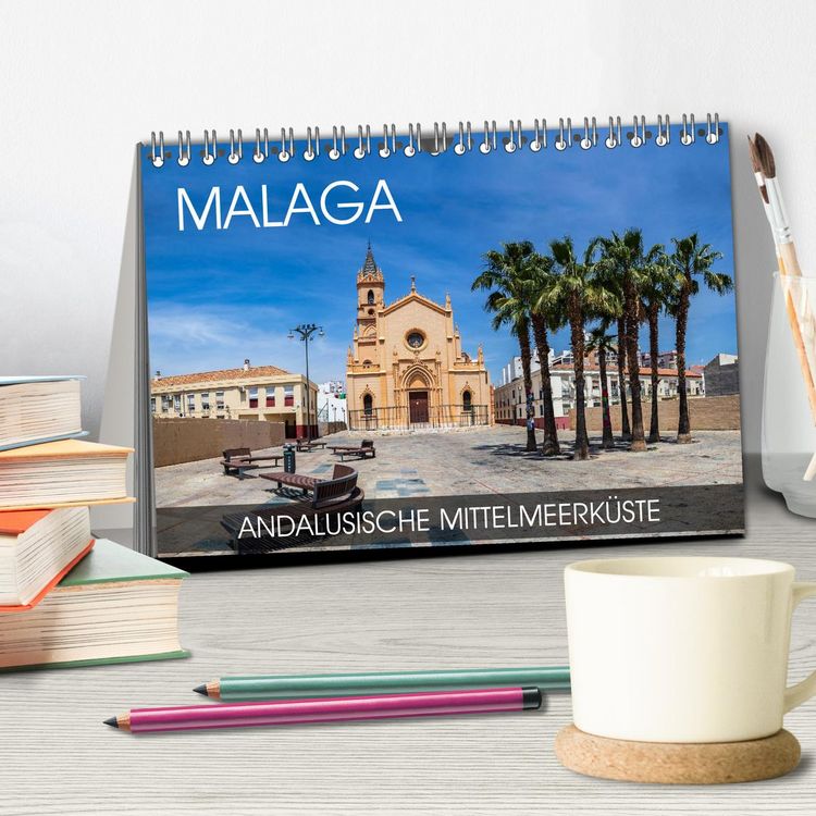 Produktbild: Malaga - andalusische Mittelmeerk&uuml;ste (Tischkalender 2026 DIN A5 quer), CALVENDO Monatskalender