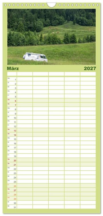 Produktbild: Familienplaner 2027 - Abenteuer Wohnmobil - Camping, Vanlife, Roadtrips mit 5 Spalten (Wandkalender, 21 x 45 cm) CALVENDO