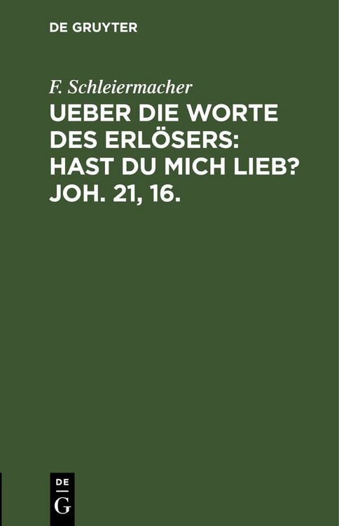 Produktbild: Ueber die Worte des Erl&ouml;sers: Hast Du mich lieb? Joh. 21, 16.