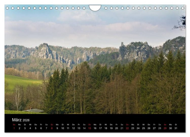 Produktbild: Die s&auml;chsische Schweiz 2026 (Wandkalender 2026 DIN A4 quer), CALVENDO Monatskalender