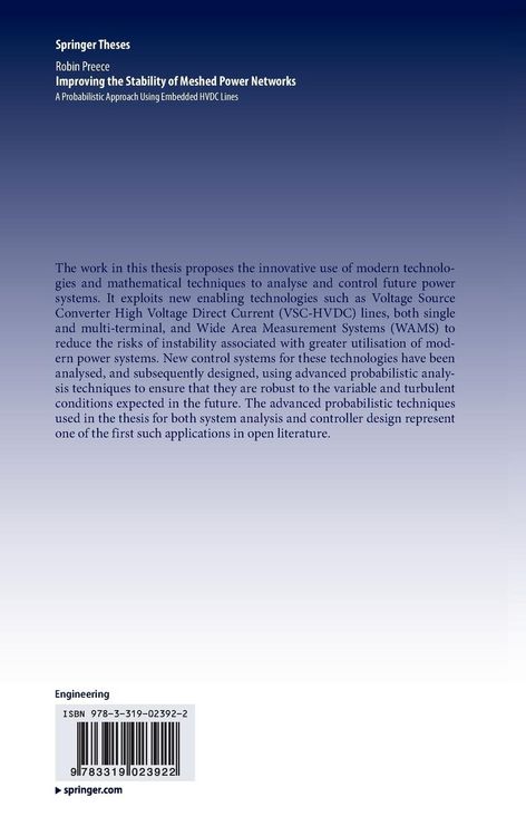 Produktbild: Improving the Stability of Meshed Power Networks