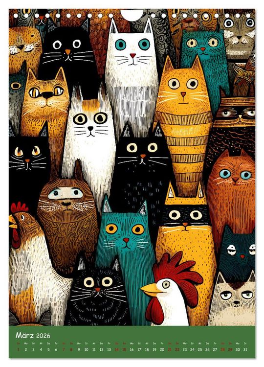 Produktbild: Folk Art Seasons (Wandkalender 2026 DIN A4 hoch), CALVENDO Monatskalender