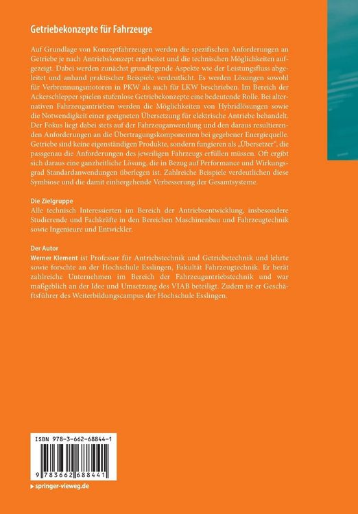 Produktbild: Getriebekonzepte f&uuml;r Fahrzeuge