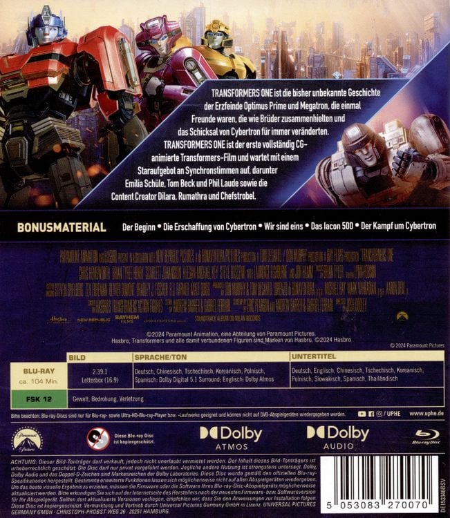Produktbild: Transformers One (Blu-ray)