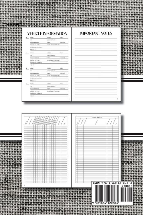 Produktbild: Vehicle Maintenance Tracker (Textured Paper Charcoal)