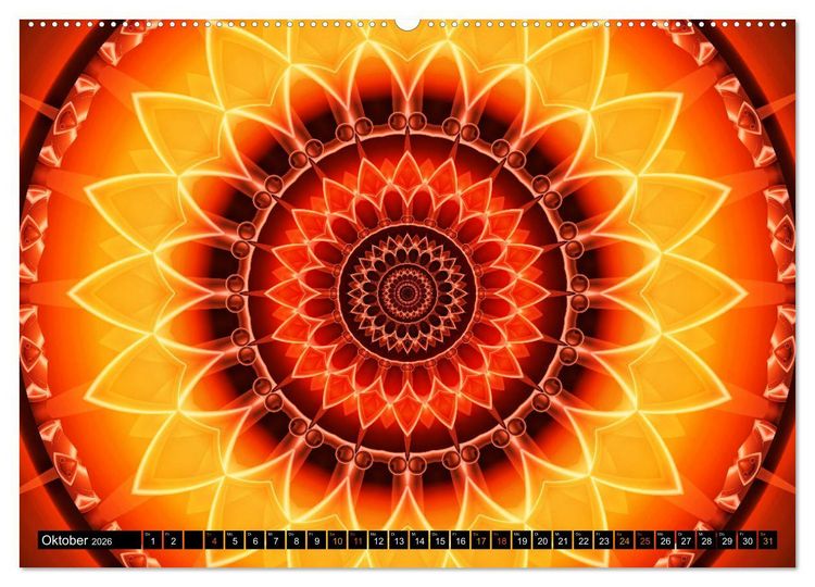 Produktbild: Energie - Mandalas in orange (Wandkalender 2026 DIN A2 quer), CALVENDO Monatskalender