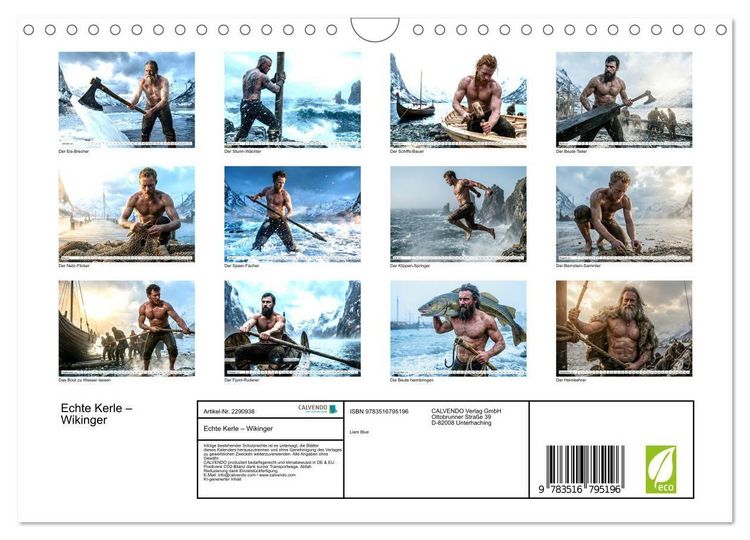 Produktbild: Echte Kerle &ndash; Wikinger (Wandkalender 2027 DIN A4 quer), CALVENDO Monatskalender
