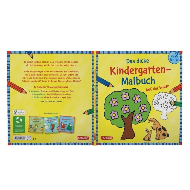 Produktbild: Ausmalbilder f&uuml;r Kita-Kinder: Das dicke Kindergarten-Malbuch: Auf der Wiese