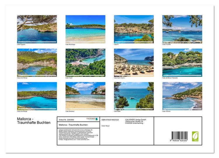 Produktbild: Mallorca - Traumhafte Buchten (hochwertiger Premium Wandkalender 2026 DIN A2 quer), Kunstdruck in Hochglanz
