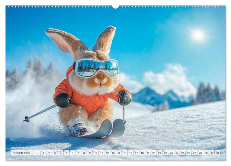 Produktbild: Kaninchen auf Reisen (hochwertiger Premium Wandkalender 2026 DIN A2 quer), Kunstdruck in Hochglanz