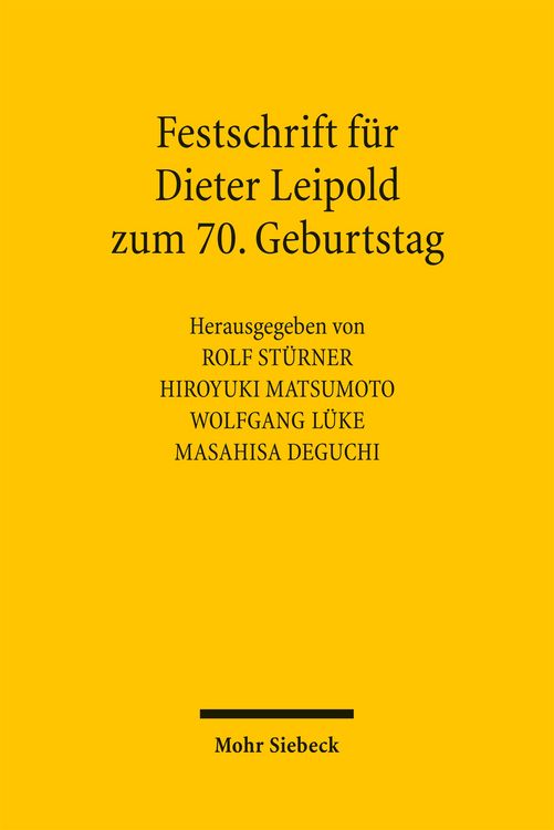 Produktbild: Festschrift f&uuml;r Dieter Leipold zum 70. Geburtstag