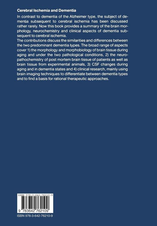 Produktbild: Cerebral Ischemia and Dementia