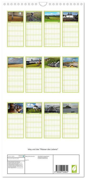 Produktbild: Familienplaner 2026 - Islay und das "Wasser des Lebens" mit 5 Spalten (Wandkalender, 21 x 45 cm) CALVENDO