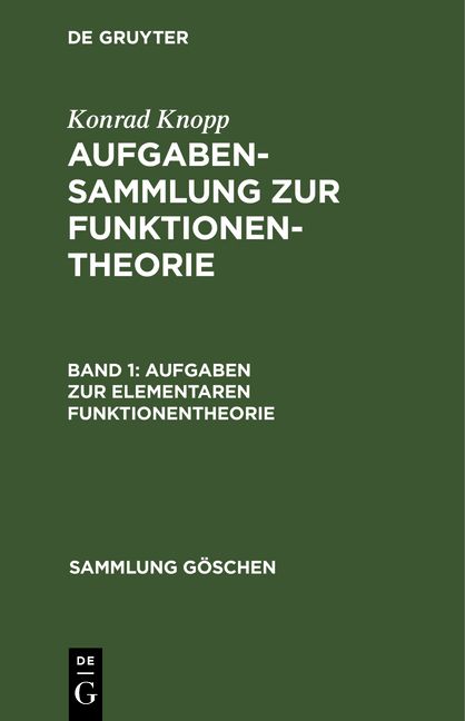 Produktbild: Aufgaben zur elementaren Funktionentheorie