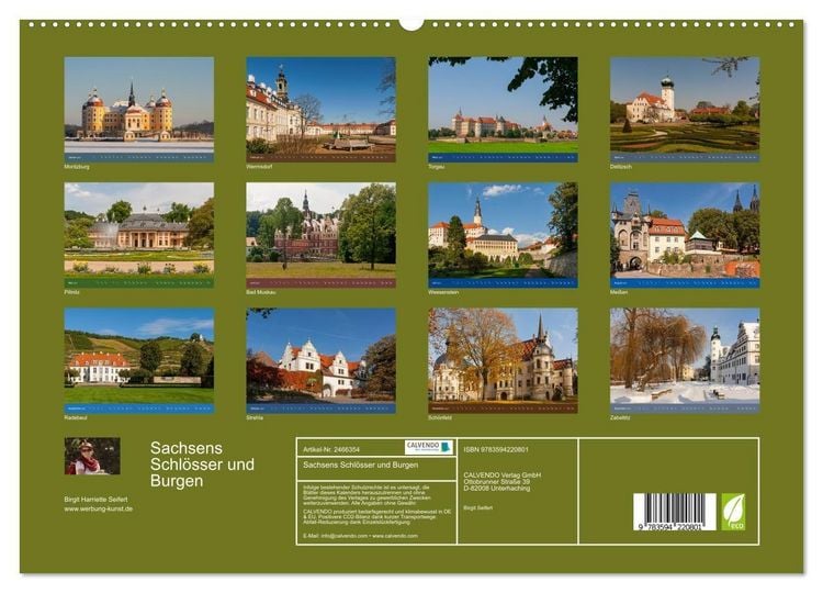 Produktbild: Sachsens Schl&ouml;sser und Burgen (hochwertiger Premium Wandkalender 2027 DIN A2 quer), Kunstdruck in Hochglanz