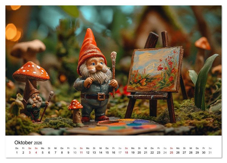Produktbild: Berufe der Gartenzwerge (Tischkalender 2026 DIN A5 quer), CALVENDO Monatskalender