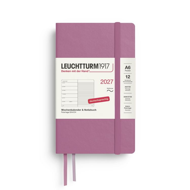 Produktbild: Wochenkalender & Notizbuch Pocket (A6) 2027, Softcover, Dusty Rose, Deutsch