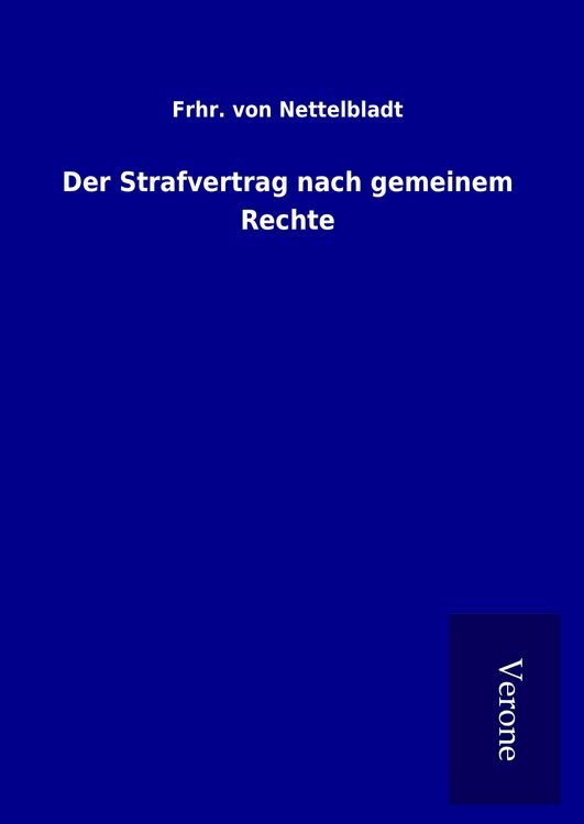Produktbild: Der Strafvertrag nach gemeinem Rechte