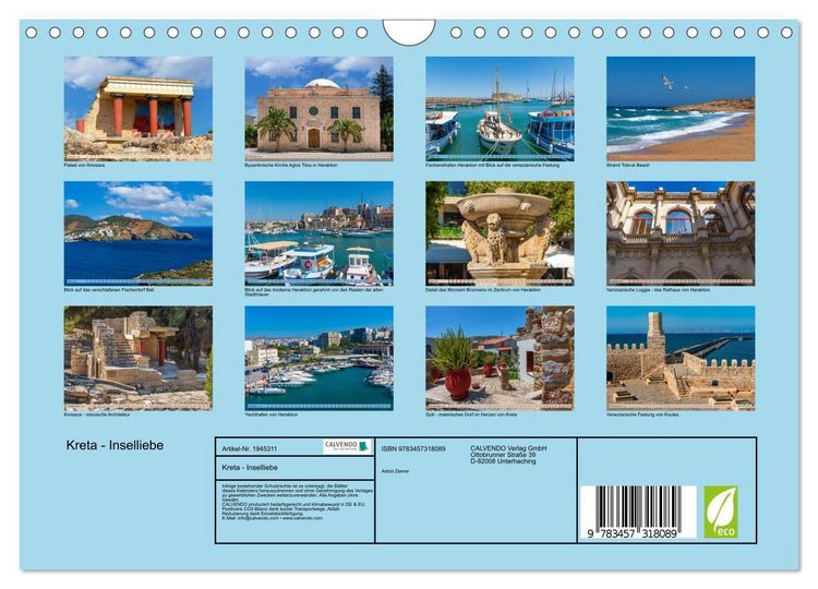 Produktbild: Kreta - Inselliebe (Wandkalender 2026 DIN A4 quer), CALVENDO Monatskalender