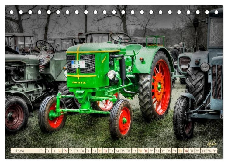 Produktbild: Oldtimer - Traktoren f&uuml;r Liebhaber (Tischkalender 2026 DIN A5 quer), CALVENDO Monatskalender