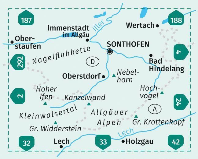Produktbild: KOMPASS Wanderkarte Allg&auml;uer Alpen, Kleinwalsertal