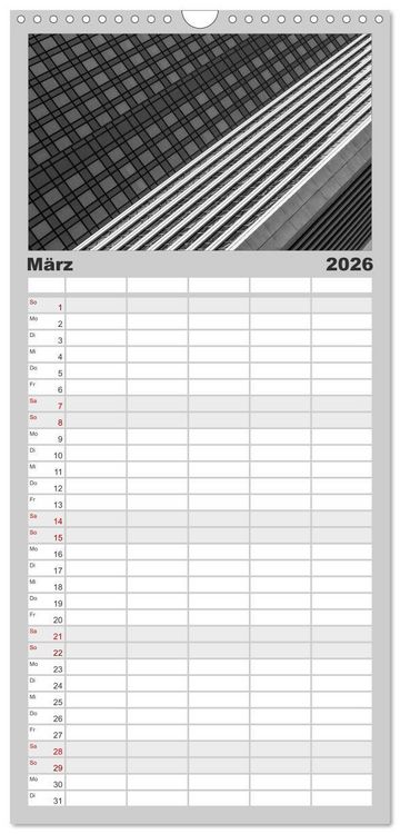 Produktbild: Familienplaner 2026 - Architektur - Fassaden im Detail 2026 mit 5 Spalten (Wandkalender, 21 x 45 cm) CALVENDO
