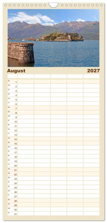 Produktbild: Familienplaner 2027 - Lago Maggiore mit 5 Spalten (Wandkalender, 21 x 45 cm) CALVENDO