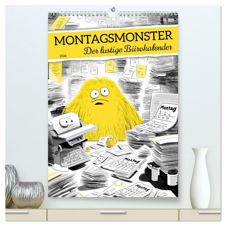 Produktbild: Montagsmonster - der lustige B&uuml;rokalender (hochwertiger Premium Wandkalender 2026 DIN A2 hoch), Kunstdruck in Hochglanz