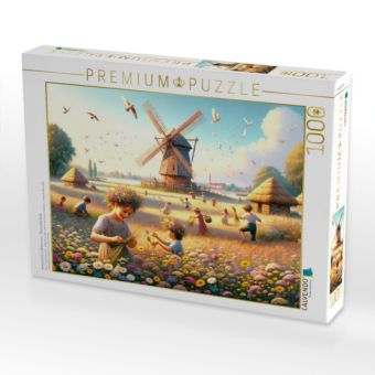 Produktbild: CALVENDO Puzzle Farbenpracht im Bl&uuml;tenmeer - Blumenfeld Idylle | 1000 Teile Lege-Gr&ouml;&szlig;e 64x48cm Foto-Puzzle f&uuml;r gl&uuml;ckliche Stunden