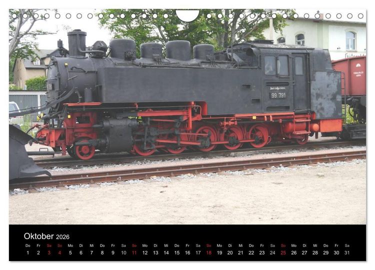 Produktbild: S&auml;chsische Dampfeisenbahnen 2026 (Wandkalender 2026 DIN A4 quer), CALVENDO Monatskalender