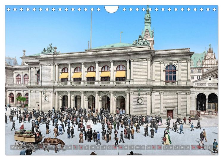 Produktbild: Hamburg zur Kaiserzeit - Fotos neu restauriert und koloriert (Wandkalender 2026 DIN A4 quer), CALVENDO Monatskalender