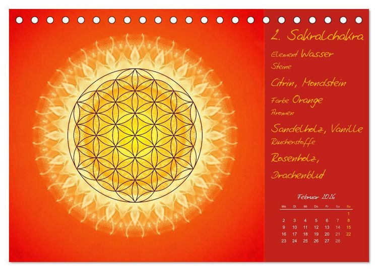 Produktbild: Kleine Chakrenlehre (Tischkalender 2026 DIN A5 quer), CALVENDO Monatskalender
