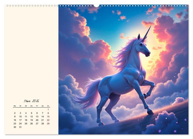 Produktbild: Fantasiewelten - Pferde (Wandkalender 2026 DIN A2 quer), CALVENDO Monatskalender