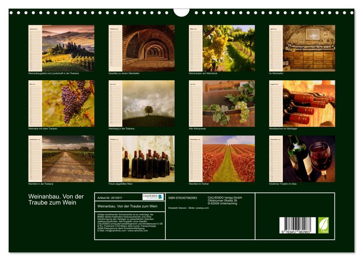 Produktbild: Weinanbau. Von der Traube zum Wein (Wandkalender 2026 DIN A3 quer), CALVENDO Monatskalender