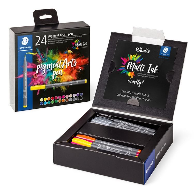 Produktbild: STAEDTLER Schreib- und Zeichbedarf pigment brush 371 Fasermaler mit Pinselspitze, 24er Set