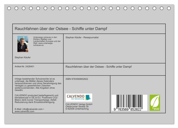 Produktbild: Rauchfahnen &uuml;ber der Ostsee - Schiffe unter Dampf (Tischkalender 2027 DIN A5 quer), CALVENDO Monatskalender