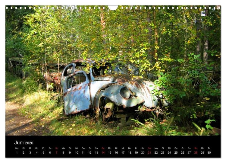 Produktbild: Schrottautos im Kyrk&ouml; Mosse (Wandkalender 2026 DIN A3 quer), CALVENDO Monatskalender