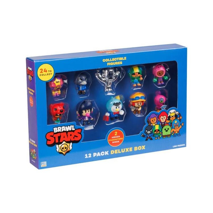 Produktbild: Brawl Stars Figuren 12er Pack Deluxe Geschenkverpackung inkl. 3 seltene, 4 cm