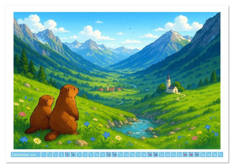 Produktbild: Wo Heidi gern gewesen w&auml;re (Wandkalender 2026 DIN A2 quer), CALVENDO Monatskalender