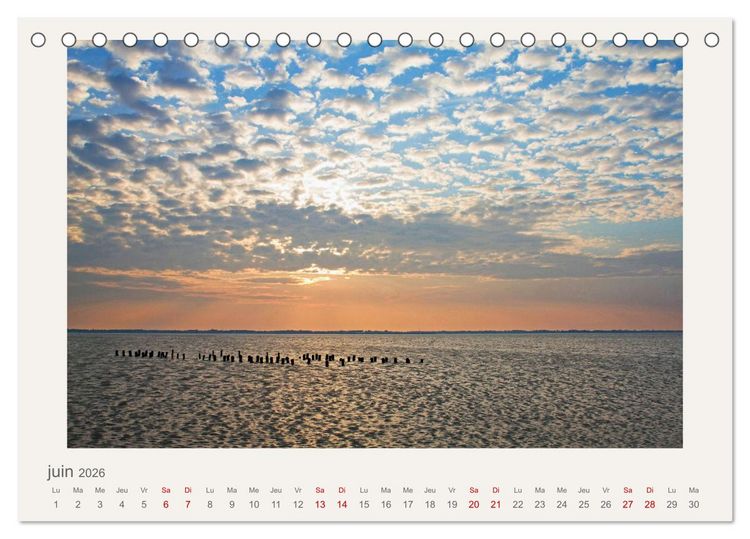 Produktbild: La mer sous le ciel (Calendrier de bureau 2026 DIN A5 vertical), CALVENDO calendrier mensuel
