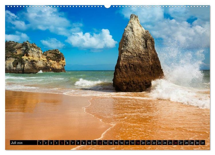 Produktbild: Str&auml;nde, Felsen und Meer - ALGARVE 2026 (hochwertiger Premium Wandkalender 2026 DIN A2 quer), Kunstdruck in Hochglanz