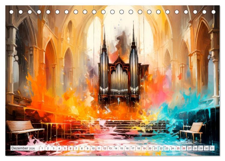 Produktbild: MUSIKINSTRUMENTE Moderne dekorative Inszenierung (Tischkalender 2026 DIN A5 quer), CALVENDO Monatskalender