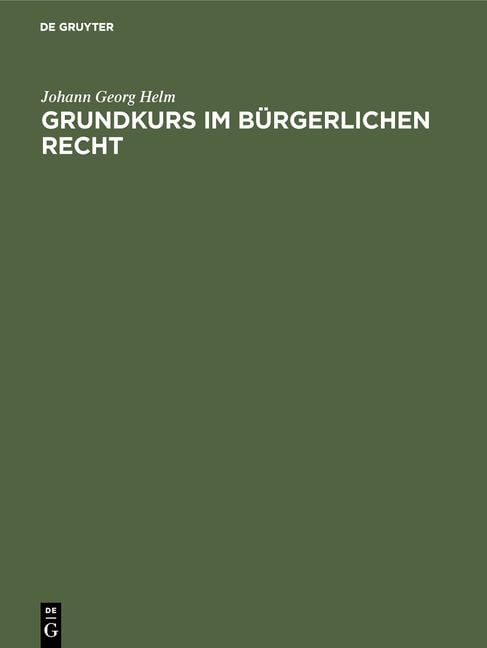Produktbild: Grundkurs im B&uuml;rgerlichen Recht