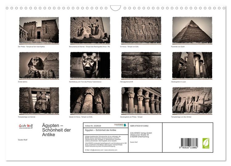 Produktbild: &Auml;gypten &ndash; Sch&ouml;nheit der Antike (Wandkalender 2026 DIN A3 quer), CALVENDO Monatskalender