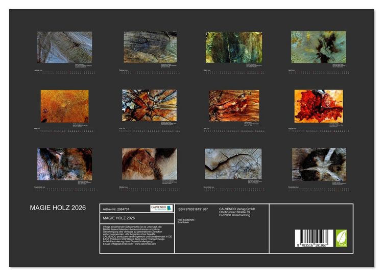 Produktbild: MAGIE HOLZ 2026 (hochwertiger Premium Wandkalender 2026 DIN A2 quer), Kunstdruck in Hochglanz