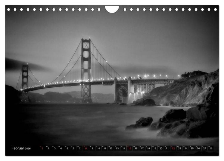 Produktbild: SAN FRANCISCO Monochrome Ansichten (Wandkalender 2026 DIN A4 quer), CALVENDO Monatskalender