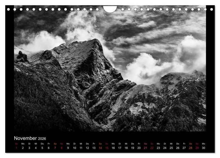 Produktbild: Soultouch - Schwarzwei&szlig; Landschaften, die die Seele ber&uuml;hren (Wandkalender 2026 DIN A4 quer), CALVENDO Monatskalender
