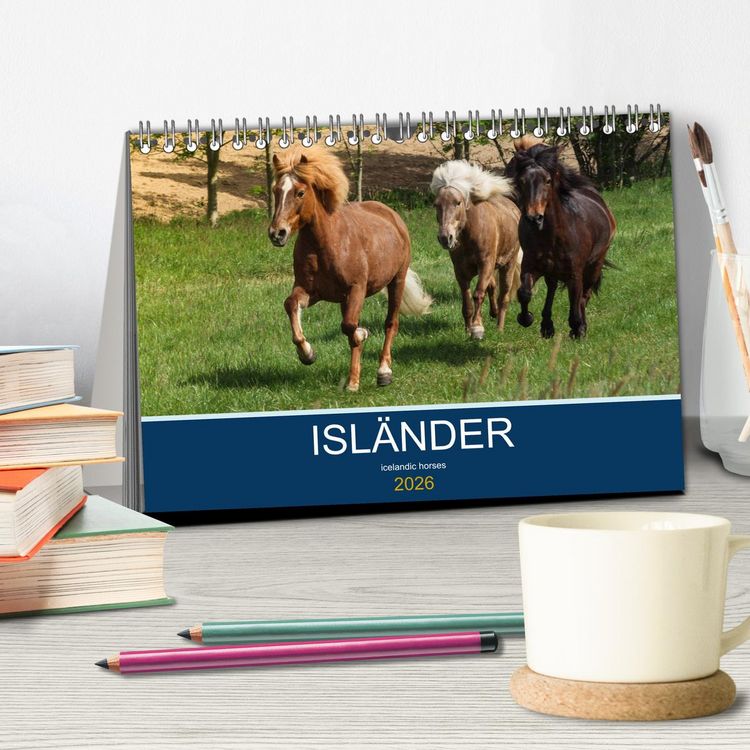Produktbild: Isl&auml;nder - icelandic horses (Tischkalender 2026 DIN A5 quer), CALVENDO Monatskalender