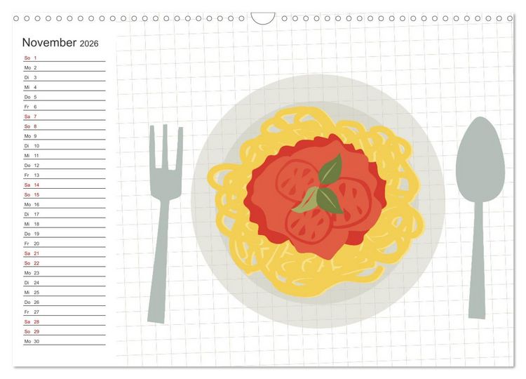 Produktbild: Fast Food Illustration (Wandkalender 2026 DIN A3 quer), CALVENDO Monatskalender